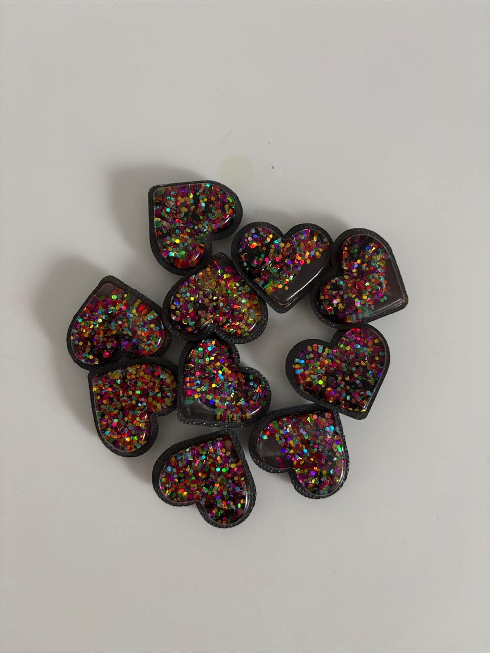 Glitter Heart Croc Jibbitz Set of 10